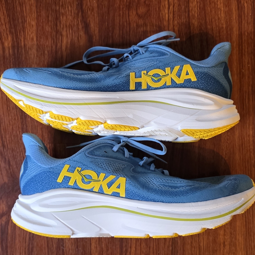 Hoka Clifton 10 Running Shoes Size 14 D Alpine Blue/Foggy Night